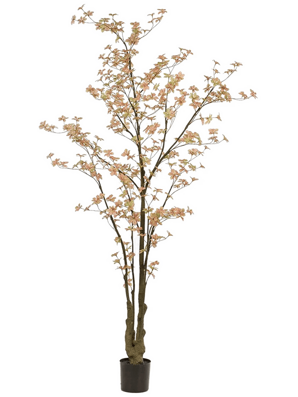 
                  
                    Tropaeolum artificiel ramifié pêche et vert 245 cm, ramure aérienne et pot de base noir
                  
                