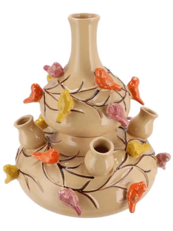 Vase Bird Sand Bubbles couleur sable, hauteur 37 cm