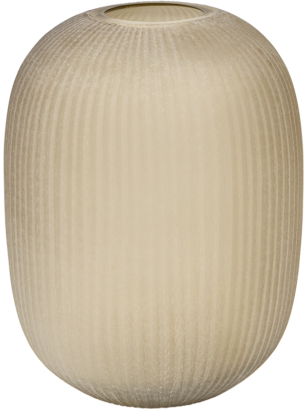 Vase Rough Groove Cut en verre fumé, hauteur 26 cm