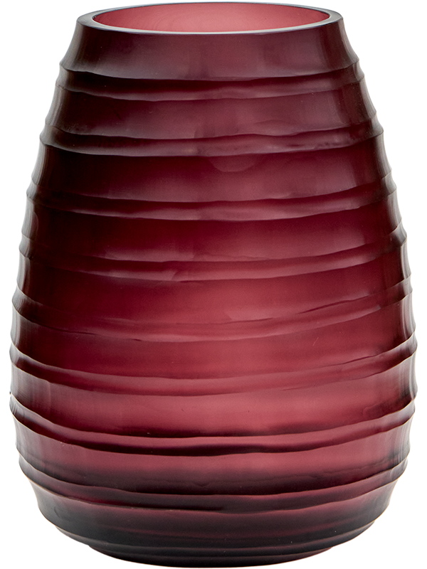 Vase Stripes Cut en verre coloris Lilac, hauteur 24 cm