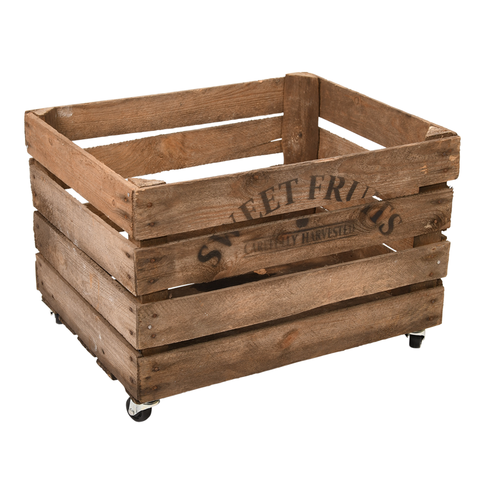 Cageot en bois caisse en bois sur roulettes