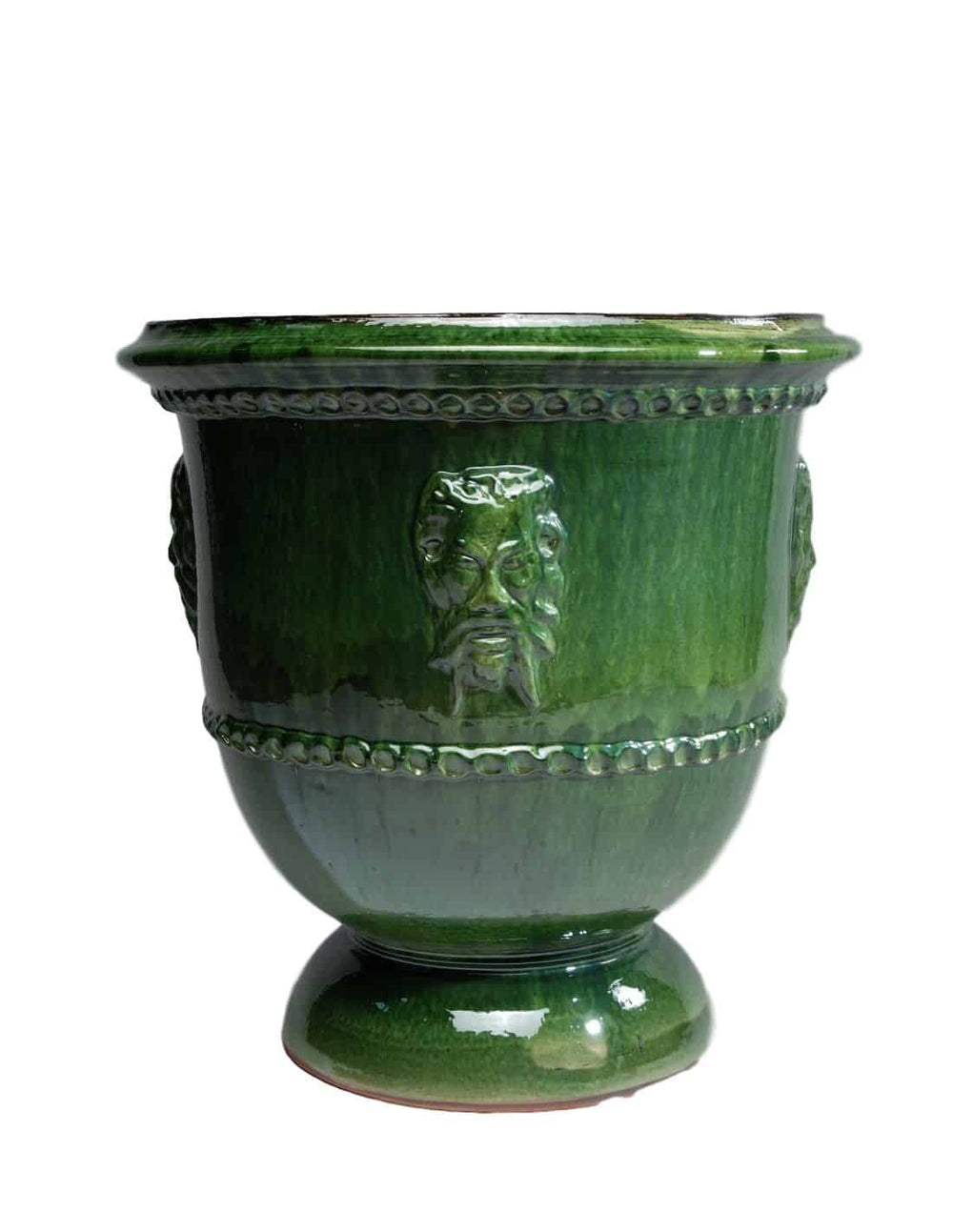 Pot d'Anduze Vase tête de Faune émaillé tradition