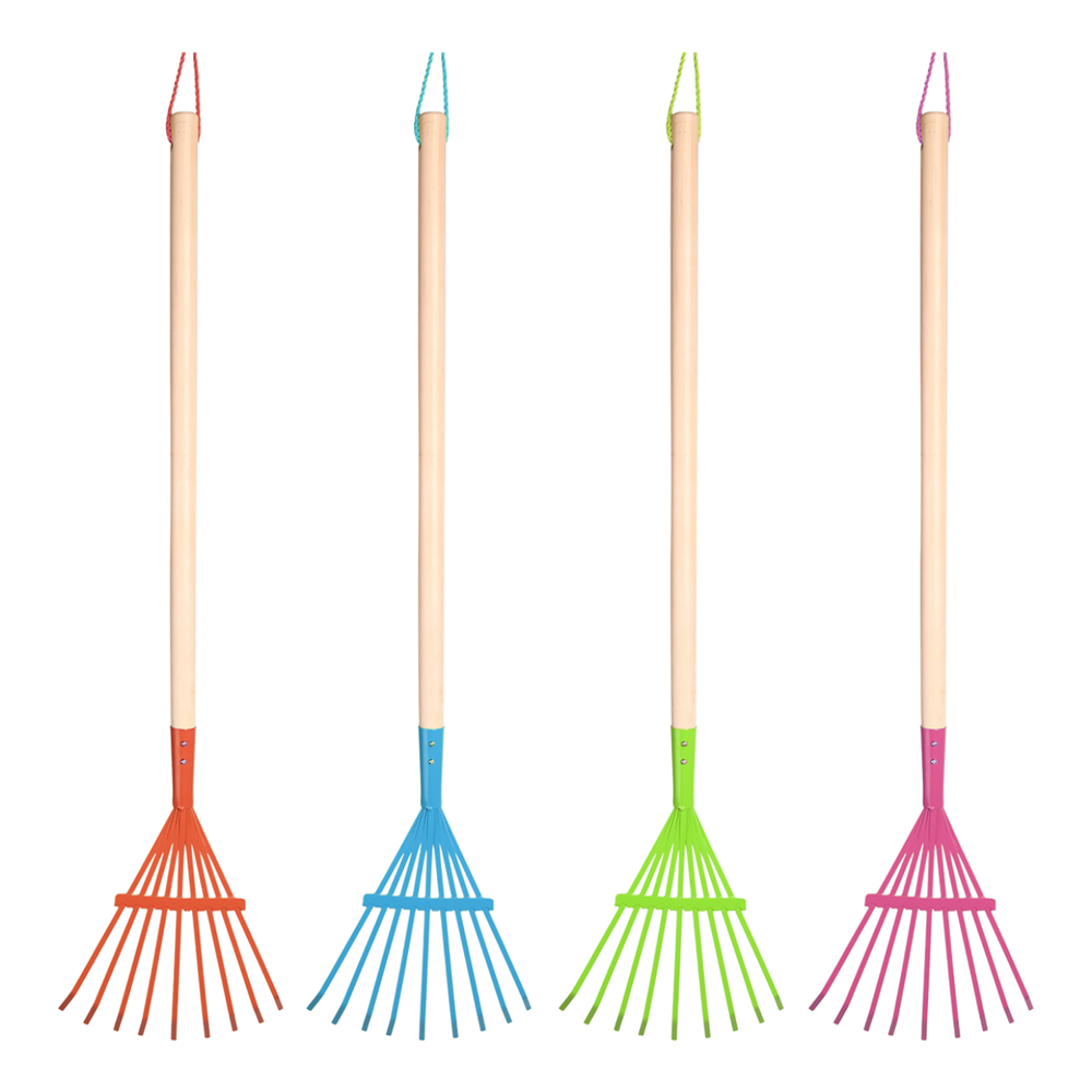 Râteau à Feuilles En Bois EverEarth Pour Enfants - 75 Cm, Tête Métal, écologique, éducatif, à Partir