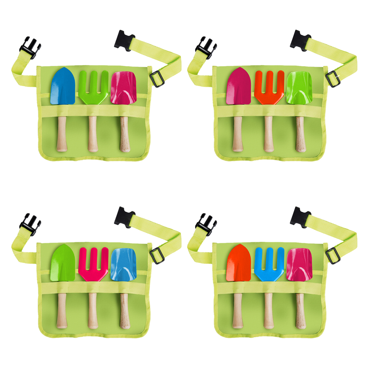 ensemble d'outils de jardin colorés avec ceinture réglable pour enfants